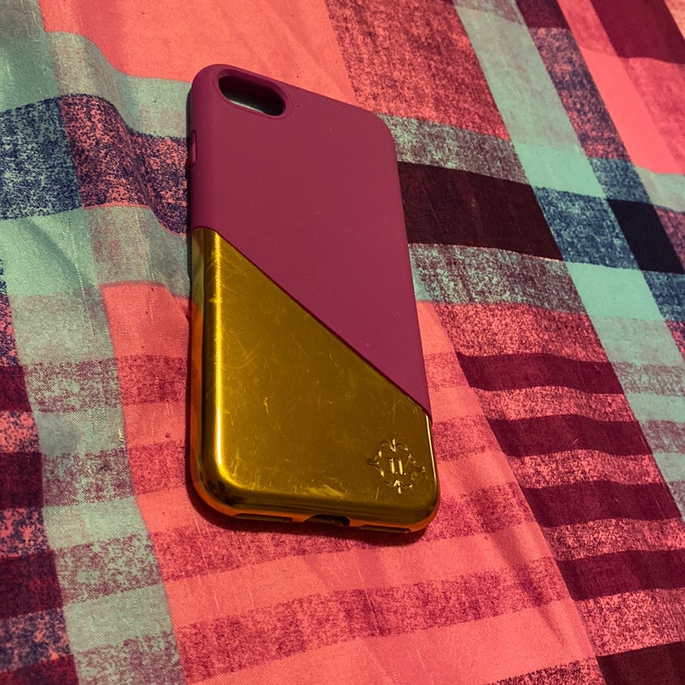 Two piece ombré purple and gold IPhone 7 case.